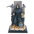 thumbnail image 2 of 12 Inch Sitting Black Santa Muerte Saint Death Grim Reaper Statue, 2 of 2