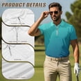 thumbnail image 6 of HUIACONG Couples Matching Golf Shirts for Men Quarter Zip Collared Short Sleeve Quick Dry Breathable Athletic Mens Shirts Sleeveless Golf Tops for Women for Daily Golfing Vacation Blue Gradient Man S, 6 of 7