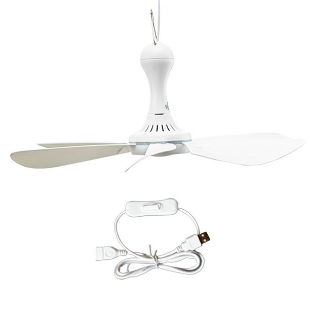 Bearachild Ventilador de techo Ventiladores colgantes 6 hojas USB al aire libre de doble interior pequeño para acampar restaurante Canopy Electrodomésticos Tipo3