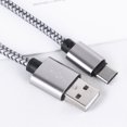 thumbnail image 2 of Cable USB tipo C trenzado de nailon de 1 m y 2,0 A, cargador rápido USB-C, cable de carga y sincronización de datos para S9, S8, S8 Plus, Note 8, Honor, V30, V20, 5, 3T 2 y más (negro), 2 of 4