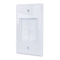 Monster JHIU0070 Just Hook It Up Econo Brush Cable Feed-Thru Wallplate, Plastic, White