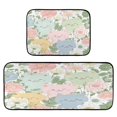 thumbnail image 2 of Kitchen Rug Set 2 Pieces Non Slip Kitchen Mat for Kitchen Home Floor Sink 47"x19"+27"x19" Pastel-colored Cats and Flowers, 2 of 7