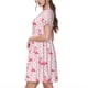 thumbnail image 2 of Easygdp Cute Flamingo with Heart para Vestido Transpirable de Mujer, Vestido Suelto de Manga Corta con Pliegues y Bolsillos para el Verano, 2 of 6