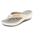 thumbnail image 3 of CAROOTU Femmes Doux Semelle Arquée Pantoufles Non Slip Plage Tong avec Boucle en Métal Utilisation Intérieure Extérieure, 3 of 7