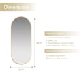 thumbnail image 3 of Vinnova Design Oval Aluminum Framed Wall Mount Bathroom Vanity Mirror in Brushed Gold, 3 of 11