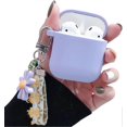 thumbnail image 1 of Compatible with AirPods Case Soft Silicone with Cute Keychain Shockproof Cover Case for Girls Woman Airpods 2 &1-Purple, 1 of 4