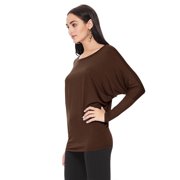 Women's Trendy style dolman sleeves solid tunic top