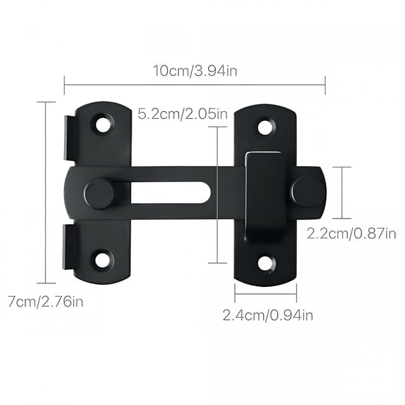 ZHZFKQ 2026 New Matte Black Stainless Steel Gate Latches Flip Latch Safety Door Bolt Latch Lock Hardware Door Access