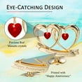 thumbnail image 2 of Matashi  Gold plated Red Crystal Happy Anniversary Double Heart Tabletop Ornament, 2 of 5
