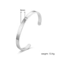 thumbnail image 4 of 6MM Elegant Rose Gold Black Silver Bracelet Women Stainless Steel Opening Bangle, 4 of 8