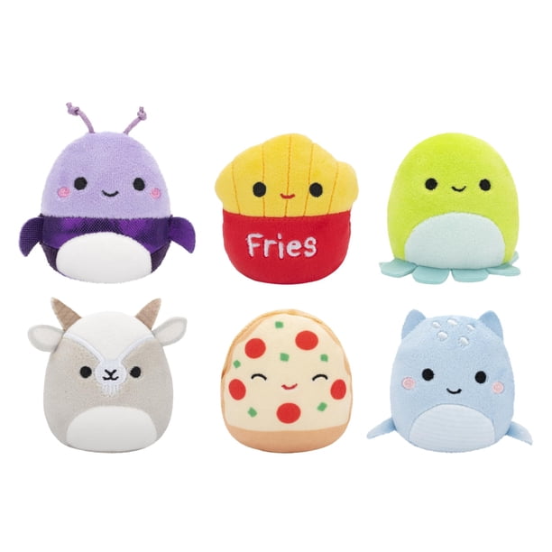 Paquete de 6 micromallows originales de Toy Squishmallows con Axel, Lune, Floyd, Orphie, Pep y Walker
