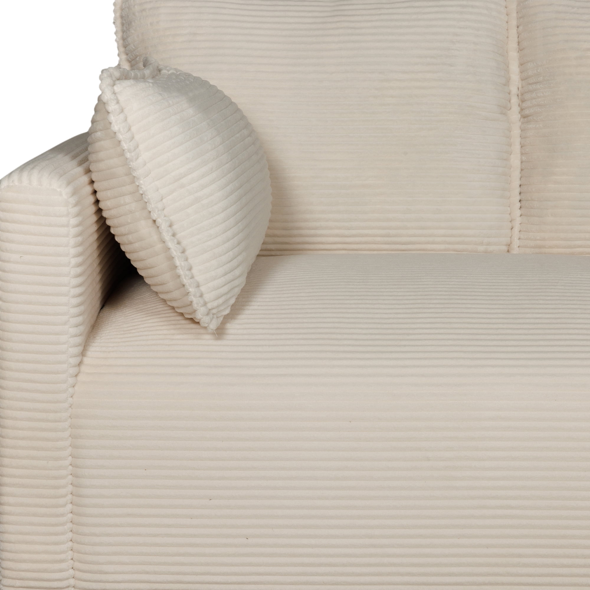 Corduroy Loveseat Couch,48" W Upholstered 2 Seater Sofa with Side Storage Pocket,Modern Small Sofa Couches for Small Spaces,Apartement,Beige