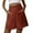 Brick Red, variant on MIXUE Shorts For Women Summer Solid Color Elastic Waist Fashion Linen Loose Pockets Casual Plus Size Womens Shorts Outwear,Blue,XXL