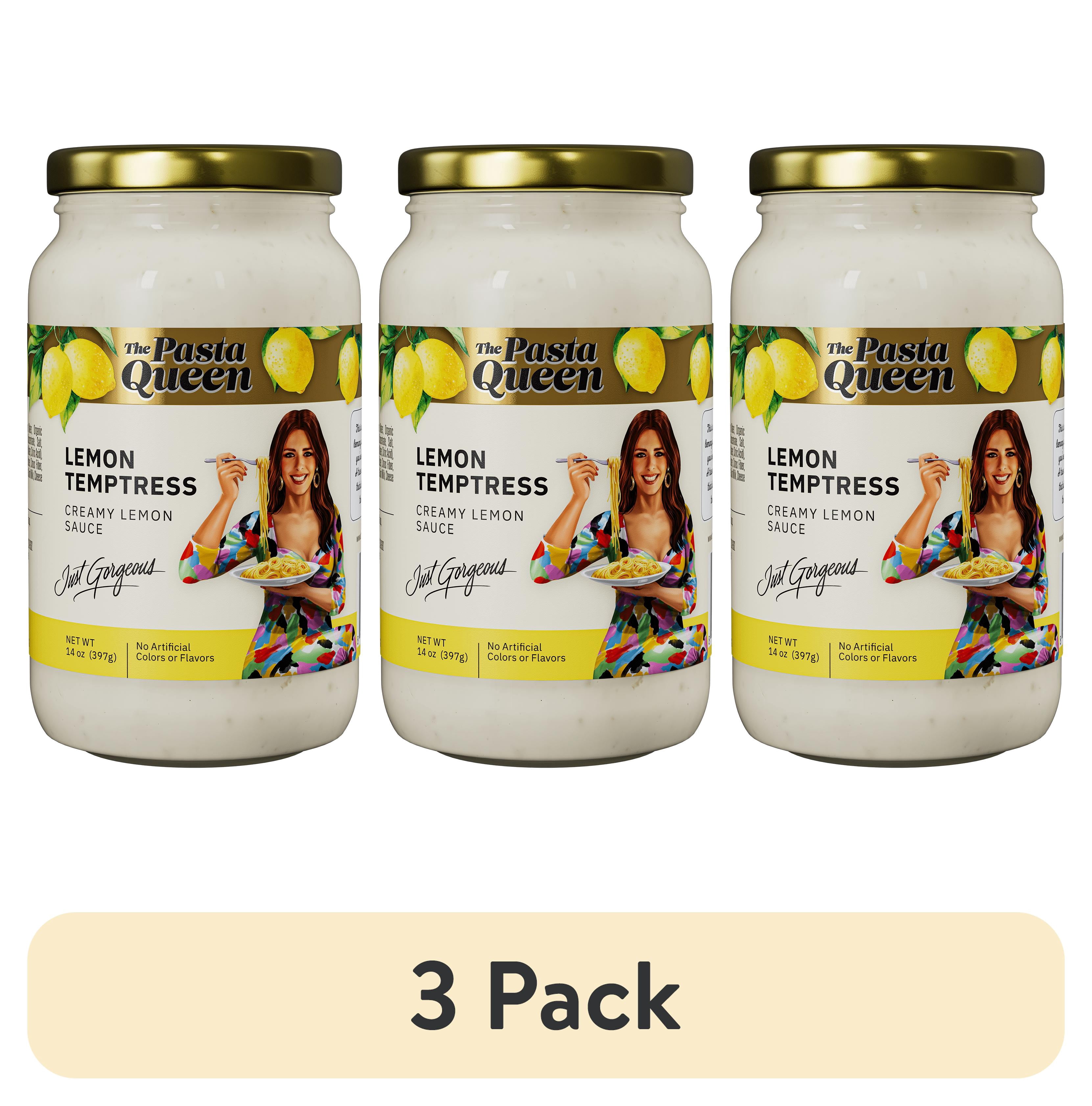 (3 pack) The Pasta Queen Lemon Temptress Sauce, 14 oz Jar