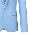 thumbnail image 4 of mihongmao Men Suits 2 Piece Sets for Men Fashionable Solid Color Lapel Long Sleeved Business Pocket Button Wedding Suit Jacket Sky Blue XS, 4 of 4