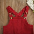 thumbnail image 6 of Yinyinxull Toddler Kid Baby Boys Girls Corduroy Romper Jumpsuit Bib Pants Overalls Clothes Red 6-12 Months, 6 of 9