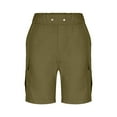 thumbnail image 6 of Cargo Shorts for Men 5 Inch Casual Drawstring Relax Fit Elastic Waist Summer Beach Linen Shorts Breathable Fabric Ideal for Outdoor Adventures (Army Green, L), 6 of 8