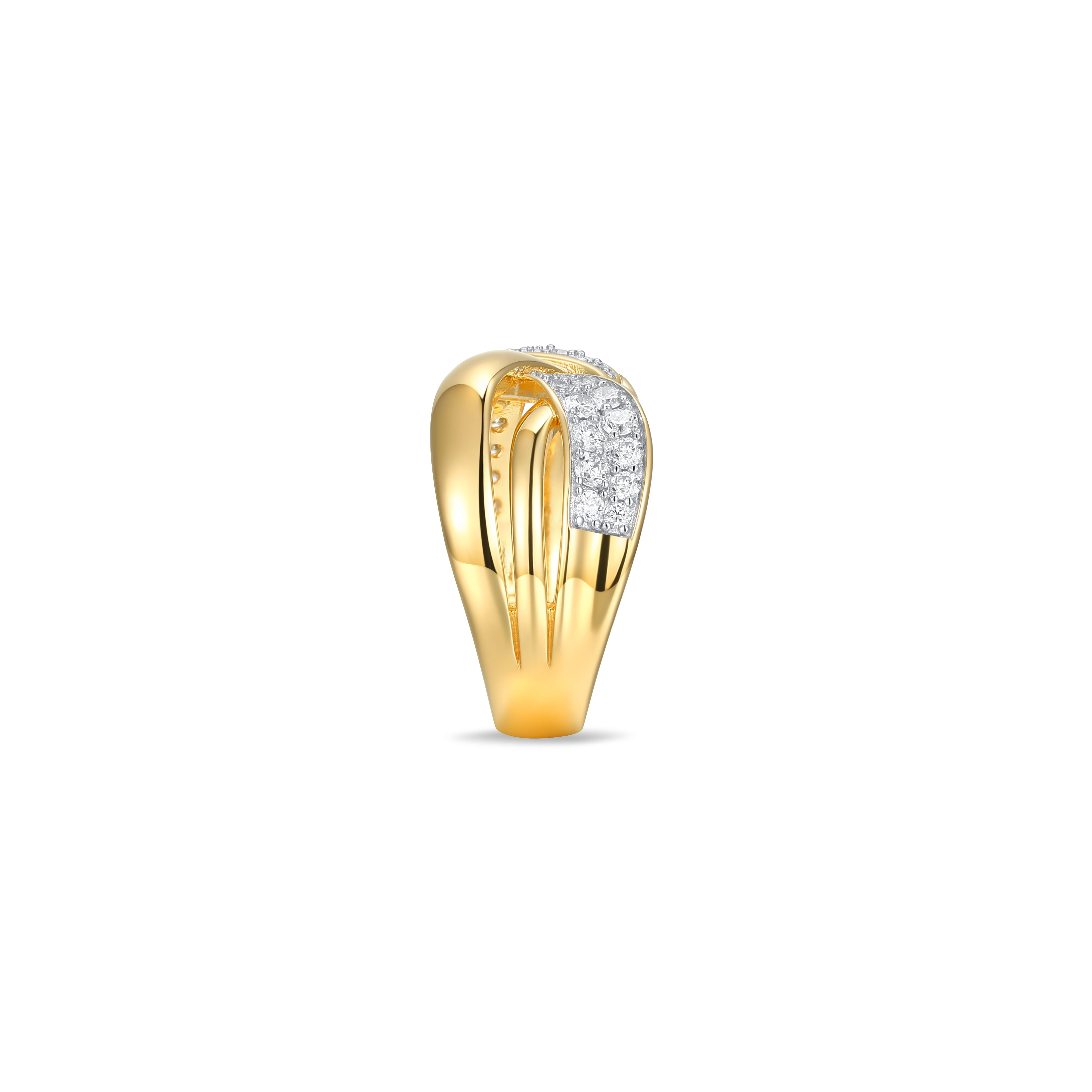 Forever Facets 18k Gold Plated Sterling Silver 3/4 CT TW Lab Grown Diamond Ring, Adult Female