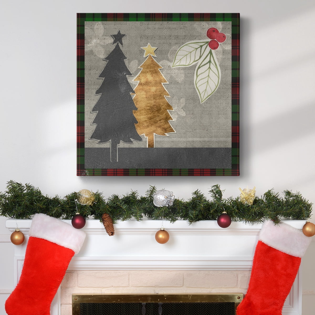 Collaged Christmas Collection C- Gallery Wrapped Canvas