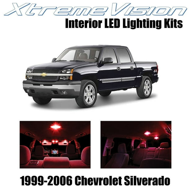 Xtremevision Led For Chevy Silverado 1999 2006 18 Pieces Red Premium Interior Led Kit Package Installation Tool Walmart Com Walmart Com