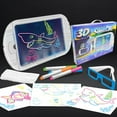 thumbnail image 2 of Ensemble de Planche à Dessin pour Enfants - Planche à Écrire Fluorescente LED 3D Réutilisable, 2 of 2