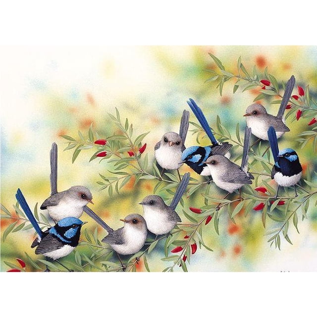 Taladro diamante pintura (DE4131) 5D DIY completo pájaros bordado mosaico Kit decoración del hogar 40x50cm FLhrweasw Nuevo
