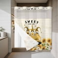 thumbnail image 4 of Summer No Hook Shower Curtain with Snap in Liner Sunflower Gnome Yellow Plaid Truck Vintage Waterproof Bathroom Shower Curtain with See Through Top Window for Bathtub 72" x 72", 4 of 9
