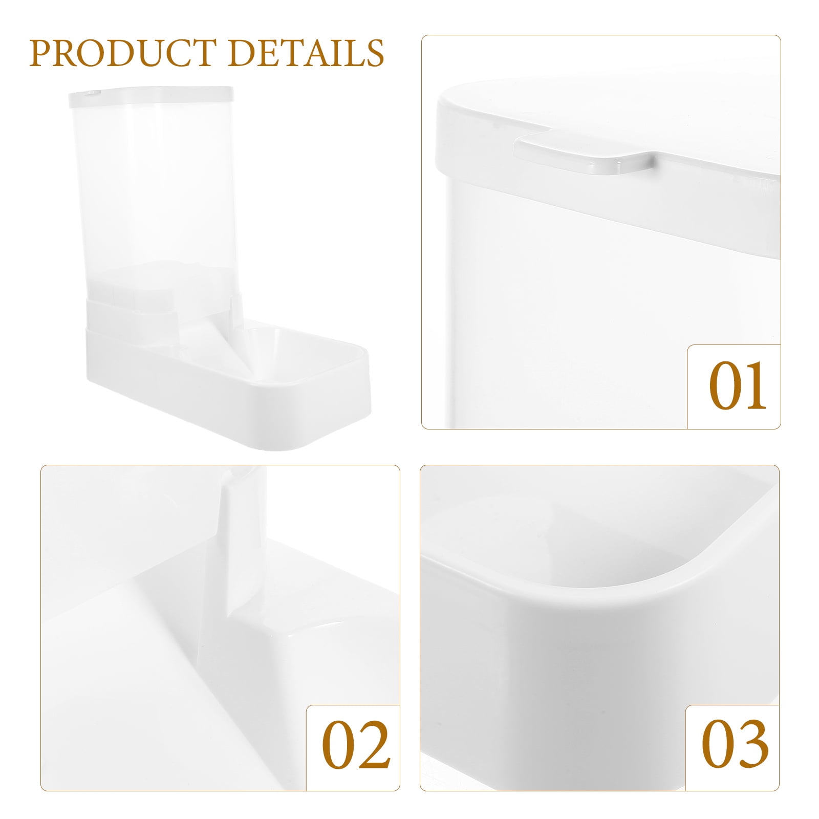 LEORX 1Pcs Pet Feeder Station Automatic White For Rabbit Cats Food Storage