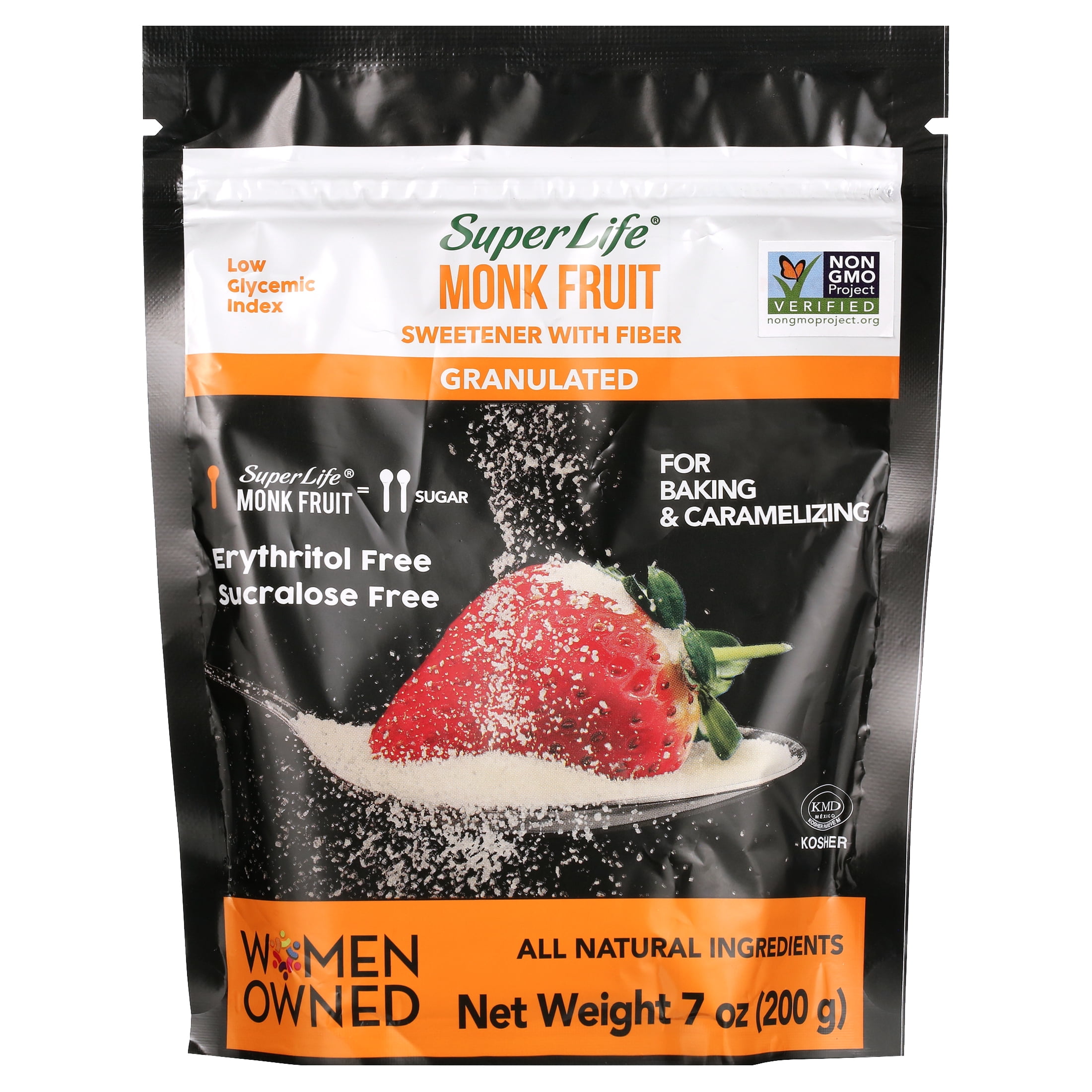 (2 pack) SUPER LIFE MONK FRUIT SWEETENER WITH FIBER, 7 OZ