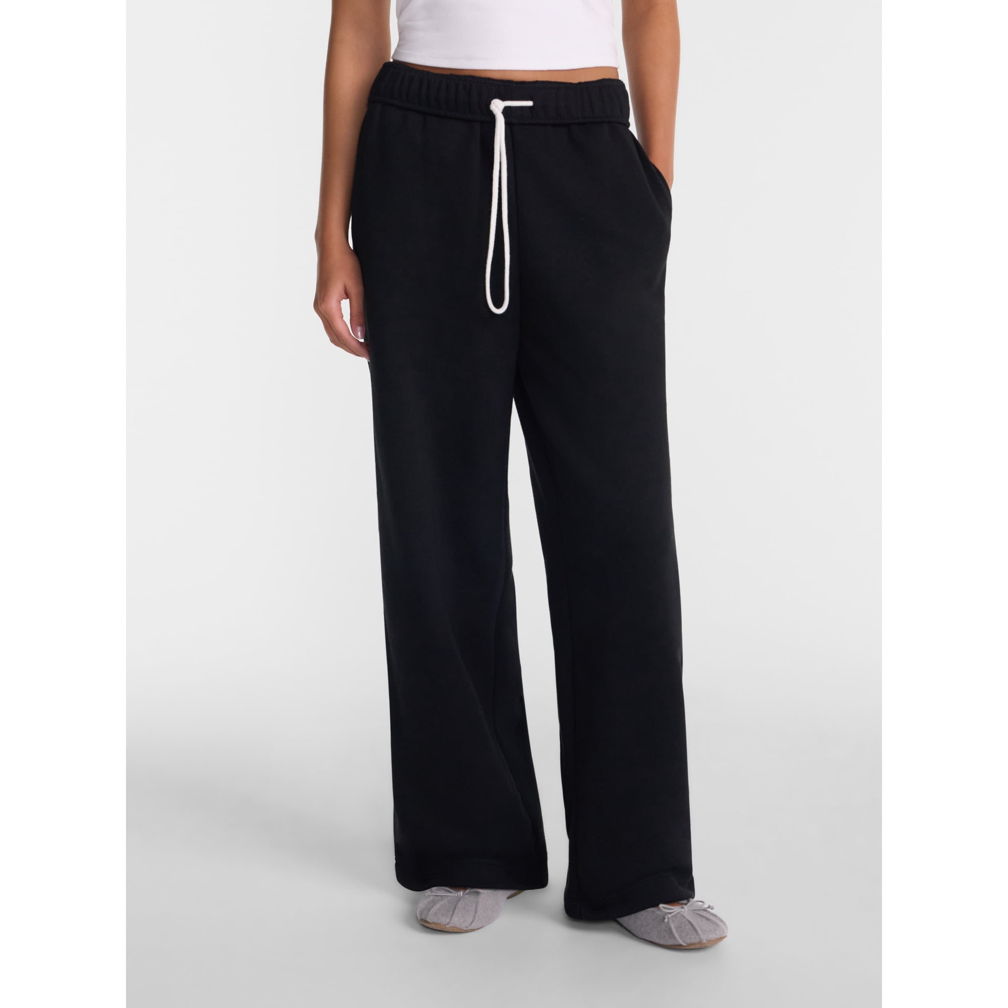 No Boundaries Wide Leg Fleece Pants, 28", 30", 32" Inseams, Women's & Women's Plus XXS-4X