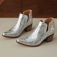 thumbnail image 3 of SACFOF Women's Cowboy Boots Cowgirl Ankle Pointed Toe Chunky Heel Cutout, 3 of 6