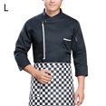 thumbnail image 2 of Chef Abrigo Unisex-Adult Manga larga Permeabilidad Air Permeabilidad Hornee fácil de limpiar uniforme de cocción para el otoño e invierno Restaurante Cake Shop Black L Speravity LF000336-02, 2 of 7