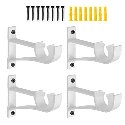 5 Pairs Rod Brackets Holders Support for Curtain Aluminum Alloy Drapery White for sale online 