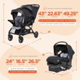 thumbnail image 3 of Baby Trend Sit N Stand Tandem Double Stroller 2.0 DLX & 2 EZ-Lift Plus Lightweight Infant Cozy Cover Car Seat Set with 5 Point Safety Harness, Stormy, 3 of 5