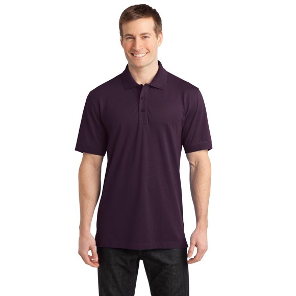 Polo de piqué elástico Port Authority XS Púrpura berenjena Autoridad Portuaria K555