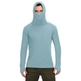 thumbnail image 1 of Sun Protection Top for Women and Men, Long Sleeve Hooded Ice Silk Shirt with Face Mask, Thumb Hole Design, UPF 50+, Breathable Polyester, Regular Length, 1 of 9