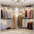thumbnail image 3 of Homieasy 19'' - 59" W Closet System with Drawers and Hanging Rods(cut To Fit), Grey, 3 of 7