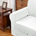 thumbnail image 3 of Subrtex 4-Piece Velvet Plush Stretchy Sofa Slipcover with Separate Cushion Covers (White, Sofa), 3 of 8