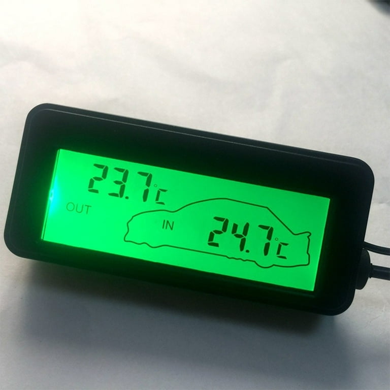 12V Car LCD Digital Display Thermometer Inside &Outside Temperature Gauge  Meter 