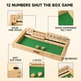 thumbnail image 3 of GSE Games & Sports Expert 12 Numbers Dice Wooden Shut The Box Board Game. Popular Pub Game Classic Tabletop English Pub Game with 2 Wooden Dices, 3 of 8