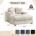 thumbnail image 6 of Muumblus Oversized Cloud Lounge Chair with Ottoman, Corduroy Accent Reading Armchair for Living Room, White, 6 of 9