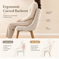 thumbnail image 6 of Modern Upholstered Dining Chairs with Thick Cushion & Curved Back, Dining Side Chairs with Solid Wood Legs for Dining Room,Kitchen,Cafe, Set of 4,Beige, 6 of 7