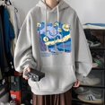 thumbnail image 2 of Sudadera con capucha de forro polar con estampado gráfico de pintura al óleo divertida para hombre, sudadera con capucha estilo gótico vintage para hombre, sudadera con capucha estilo urbano Y2K, 2 of 5