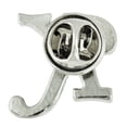 thumbnail image 3 of PinMart's Silver Plated Rhinestone Alphabet Letter K Lapel Pin, 3 of 3