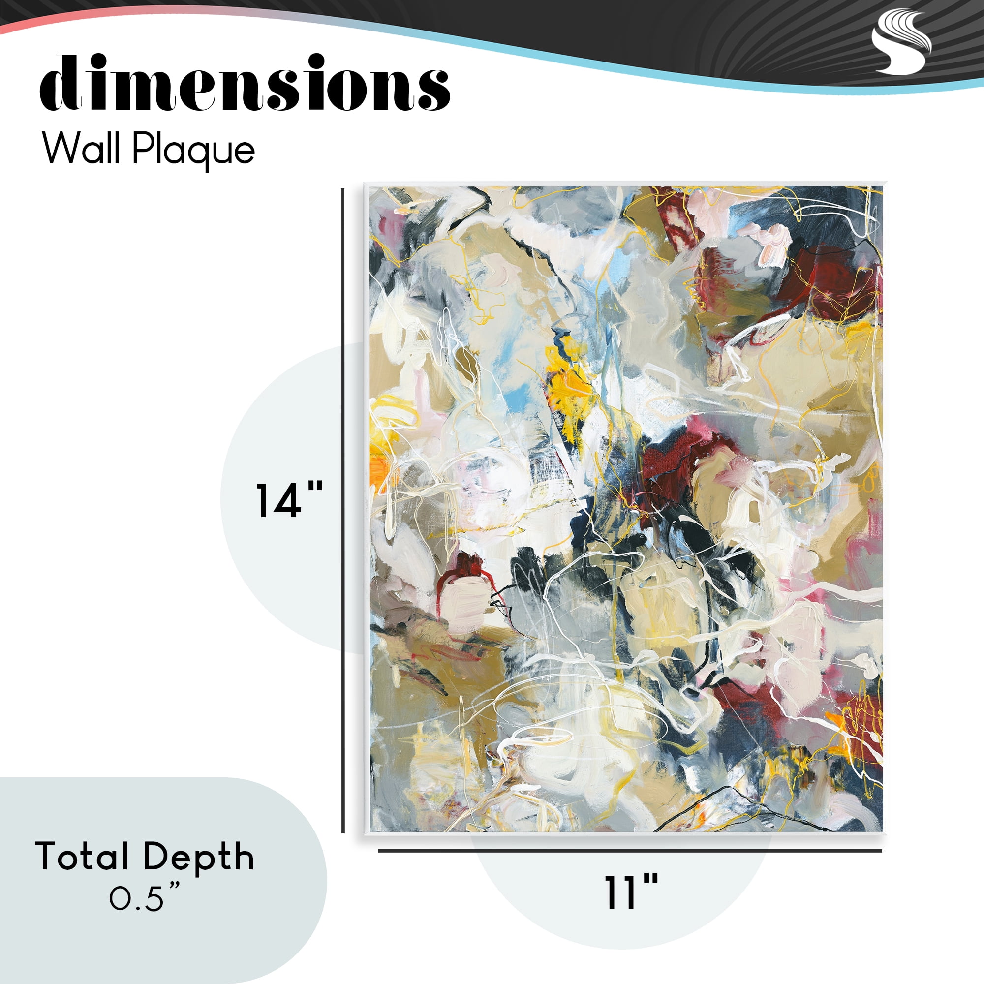 Energetic Frequency Abstract Wall Plaque Art, design by Design Fabrikken