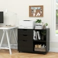 thumbnail image 2 of Gymax 3-Drawer Mobile File Cabinet w/ Open Adjustable Storage Shelf for Home Office Black, 2 of 10