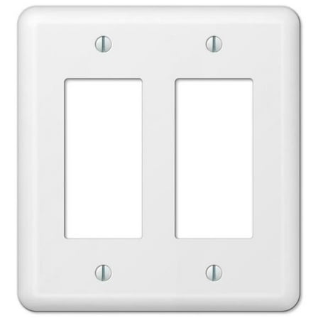 Devon White Steel - 2 Rocker Wallplate