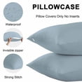 thumbnail image 5 of Light Blue Throw Pillow Covers 18x18 Inch Set of 2, Farmhouse Solid Blue Color Modern Art Waterproof Outdoor Pillow Covers, Decorative Cushion Pillowcases for Couch, Sofa, Bed, Garden, Patio, 5 of 9
