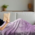 thumbnail image 3 of Purple Soft Flannel Fleece Throw Blanket, Abstract Art Style Vector Illustration of Flower Background with Butterfly, Cozy Plush for Indoor and Outdoor Use, 60" x 80", Violet and White, by Ambesonne, 3 of 5