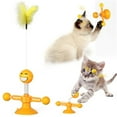 thumbnail image 2 of Amerteer Cat Toy,Lovely Sucker Spring Plush Mouse Pet Teasing Play Interactive Toy Tease Cat Toy Windmill Cat Toy With Feather/Ball, 2 of 6